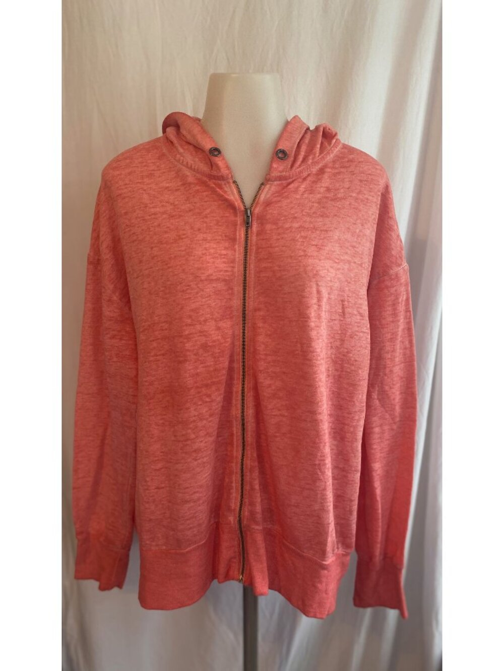 WildFlower Coral Pink Zip Up Hoodie Sweatshirt